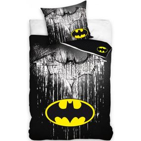 Carbotex · Bavlnené posteľné obliečky Batman - motív Steel - 100% bavlna Renforcé - 70 x 90 cm + 140 x 200 cm