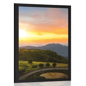 Plagát ranný východ slnka nad Thajskom - 60x90 black