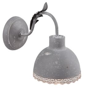 Nástenná šedá vintage lampa - 15*26*24 cm