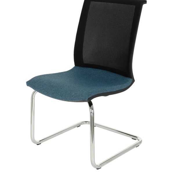 Konferenčná stolička Libon V BS - modrá / čierna / chróm