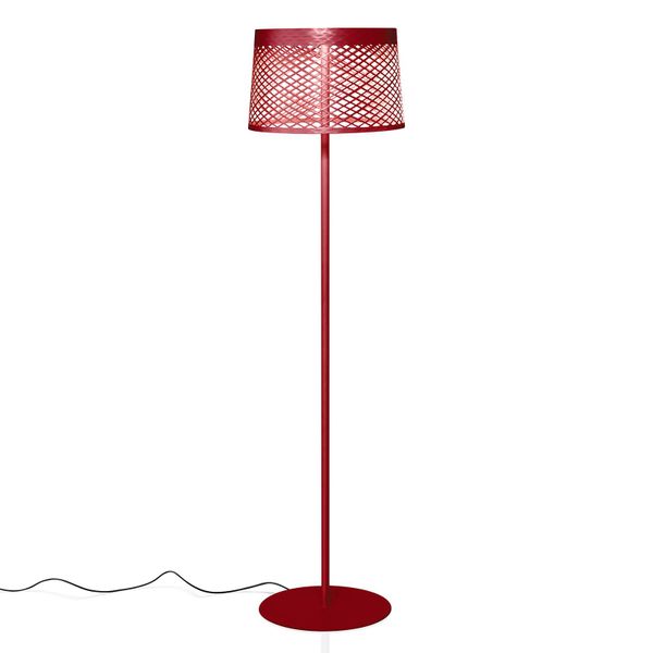 Foscarini Twiggy Grid lettura stojaca, červená, sklenené vlákno kompozitný materiál, PMMA, kov, hliník, 31W, K: 160cm