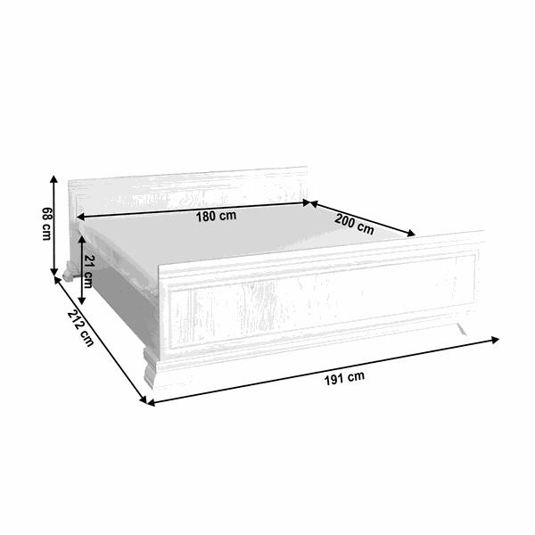 Kondela Posteľ KLS2, sosna andersen, 180x200, KORA