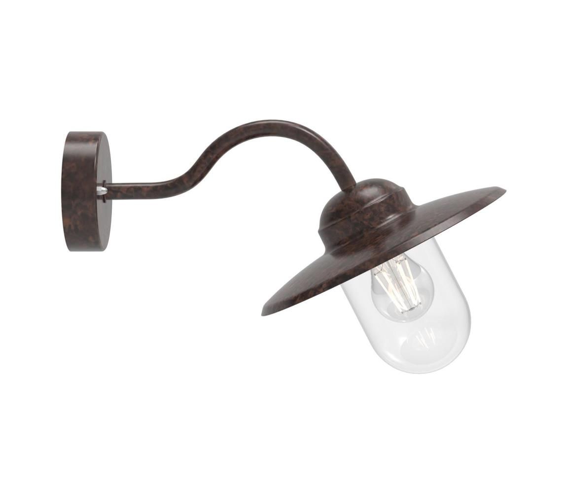 Nordlux - Vonkajšia nástenná lampa LUXEMBOURG 1xE27/60W/230V IP54 hnedá/patina