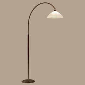 Lam Oblúková lampa Samuele presah 120 cm scavo-hnedá, Obývacia izba / jedáleň, kov, sklo, E27, 70W, K: 205cm