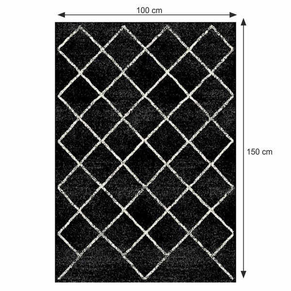 Koberec Mates Typ 1 100x150 cm - čierna / vzor