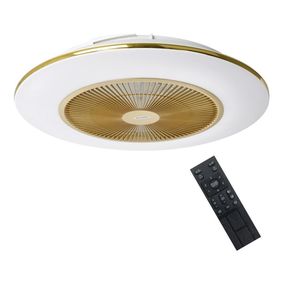 LED Stmievateľné stropné svietidlo s ventilátorom ARIA LED/38W/230V zlatá + DO