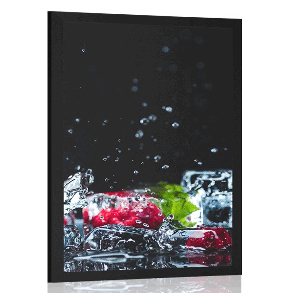 Plagát ovocné ľadové kocky - 30x45 black