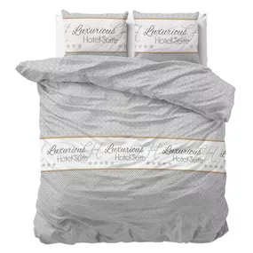 DomTextilu Elegantné bielo sivé vzorované posteľné obliečky z kolekcie LUXURIOUS LIFE 200 x 220 cm 36982