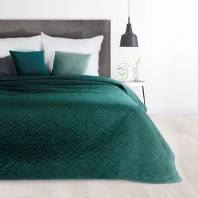 DomTextilu Kvalitný velúrový prehoz na manželskú posteľ tyrkysovej farby Šírka: 220 cm | Dĺžka: 240 cm 28411-154292