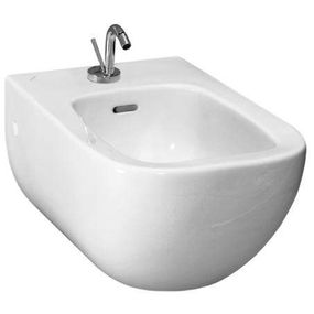 Laufen Palomba Collection - Závesný bidet, 540 mm x 360 mm biela – s 1 otvorom na batériu uprostred, 2 bočné otvory na vodovodnú prípojku, s LCC H8308014003041