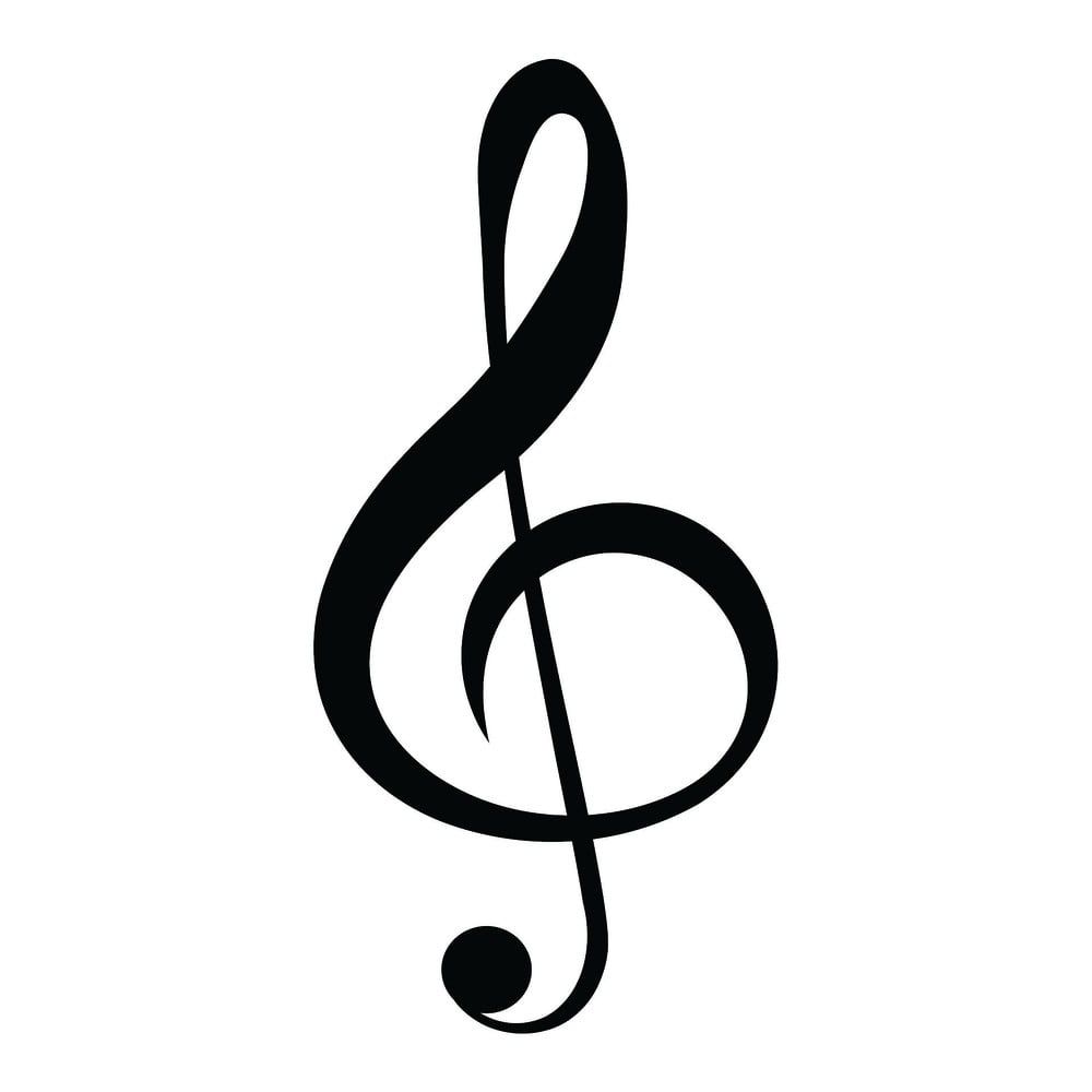 Čierna nástenná dekorácia Wallity Treble Clef