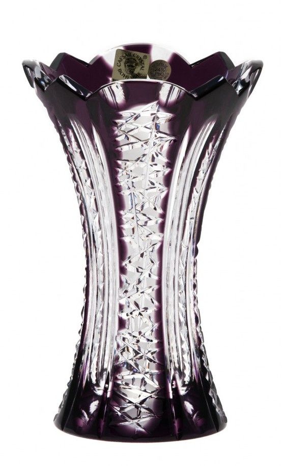 Krištáľová váza Frigus, farba fialová, výška 155 mm