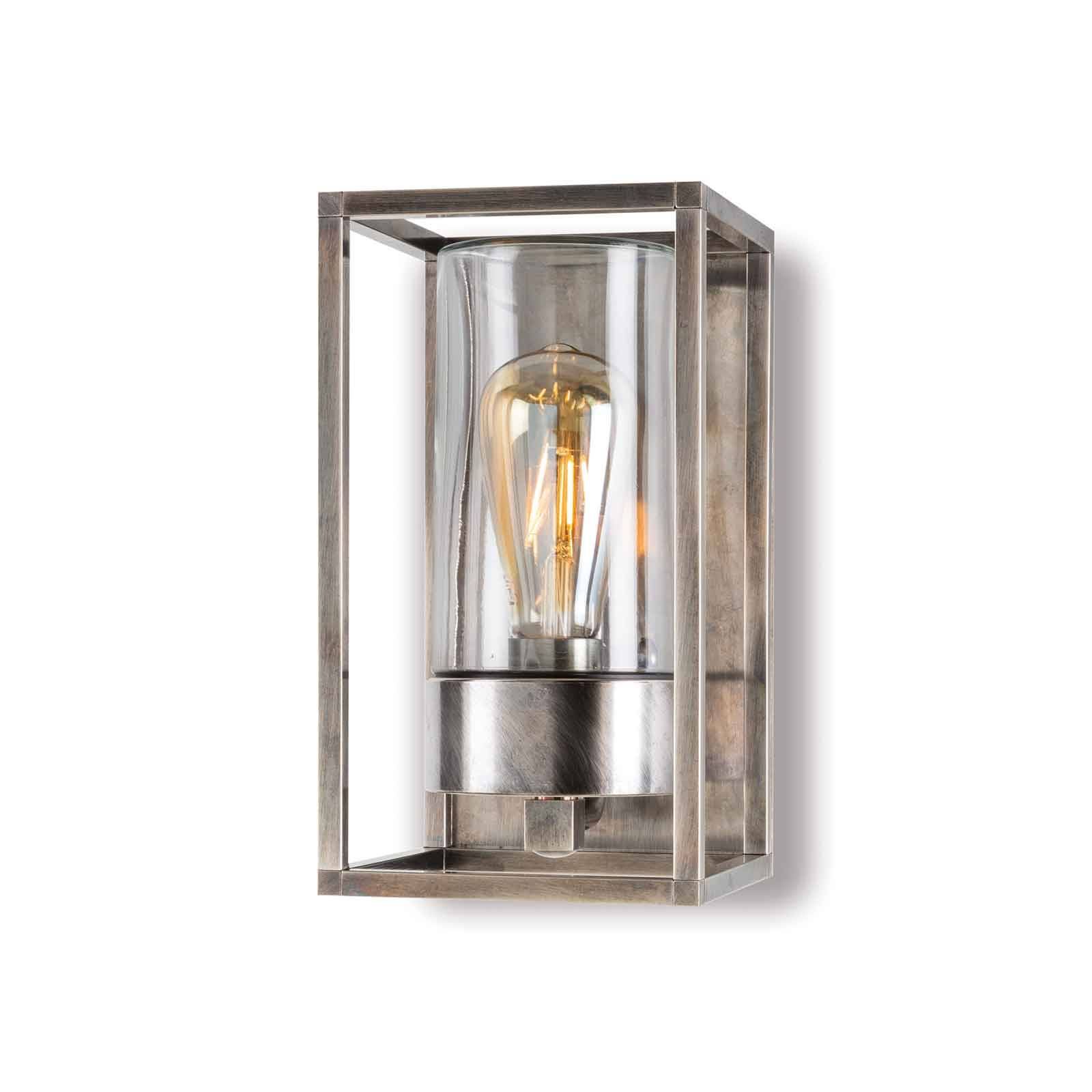 Moretti Luce Vonkajšie svietidlo Cubic³ 3365, nikel/číra, mosadz, sklo, E27, 52W, L: 15 cm, K: 27cm