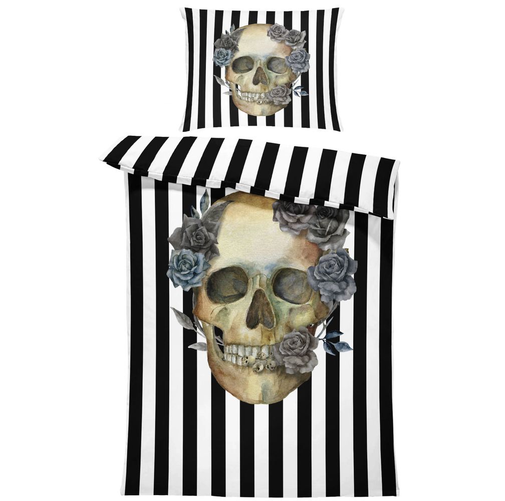 Obliečky Skull with stripes (Rozmer: 1x150/200 + 1x60/50)
