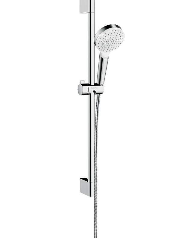 Hansgrohe Crometta - Set sprchovej hlavice, tyče a hadice, Green 6 l/min, biela/chróm 26554400