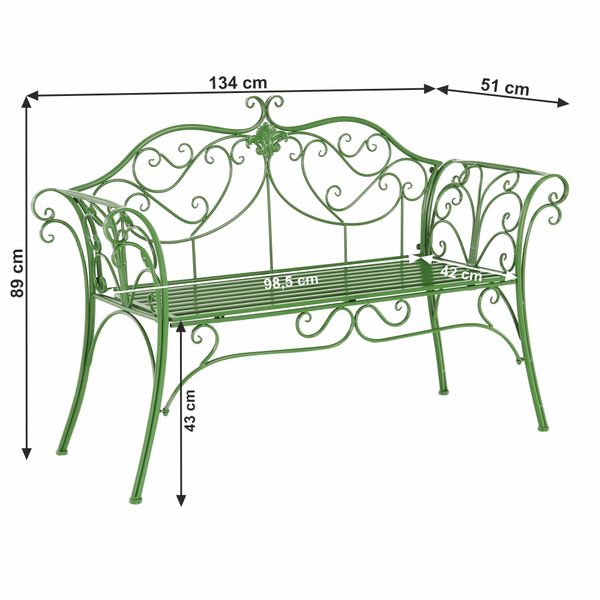 Záhradná lavička Etelia - zelená