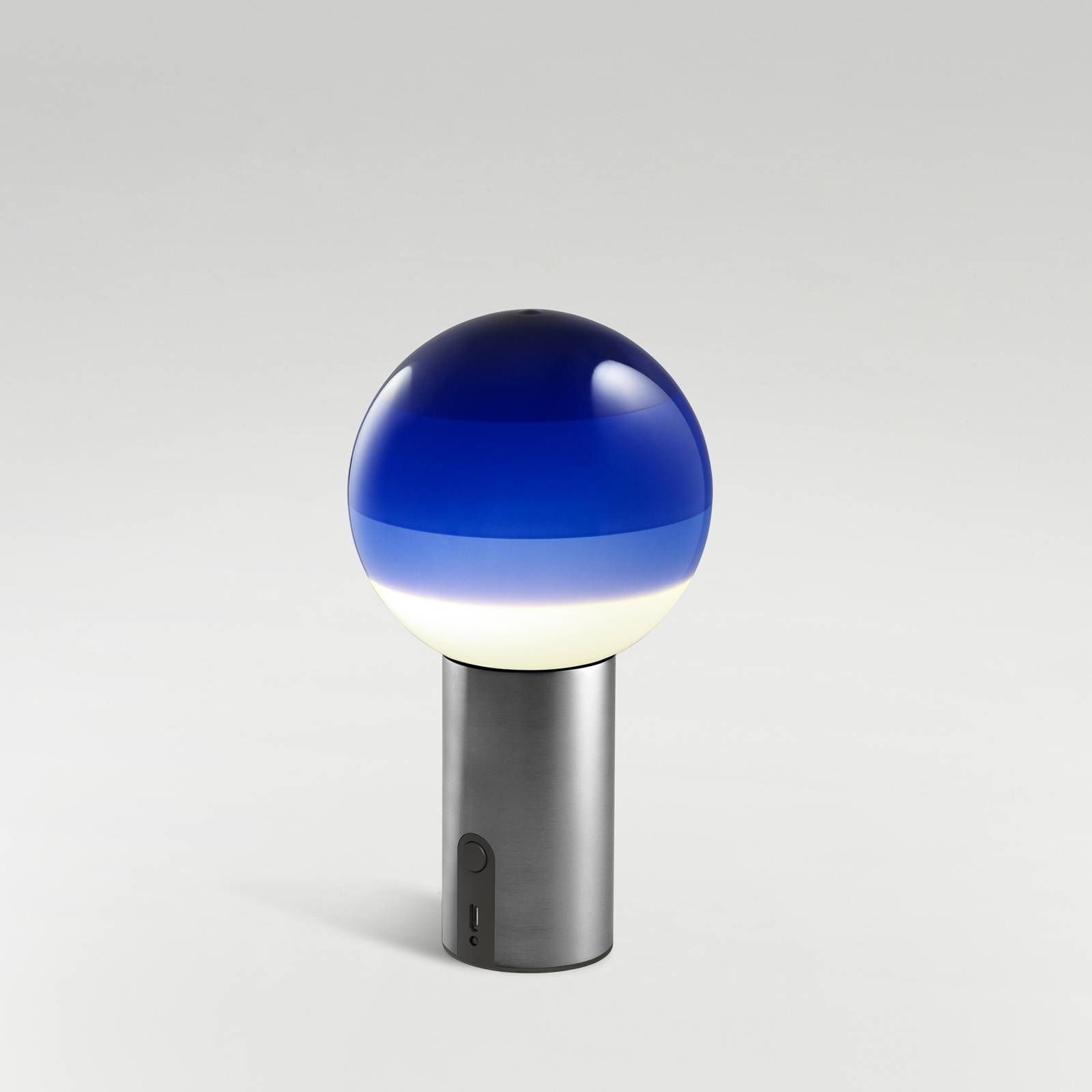 Marset MARSET Dipping Light stolová batérie modrá/grafit, Obývacia izba / jedáleň, sklo, kov, 3.5W, K: 22.2cm