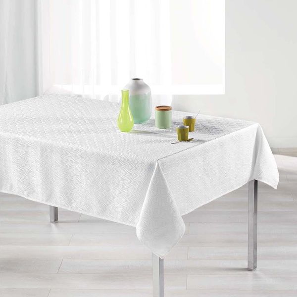DomTextilu Nadčasový biely obrus na stôl s decentným vzorom 140 x 250 cm 39472 Biela