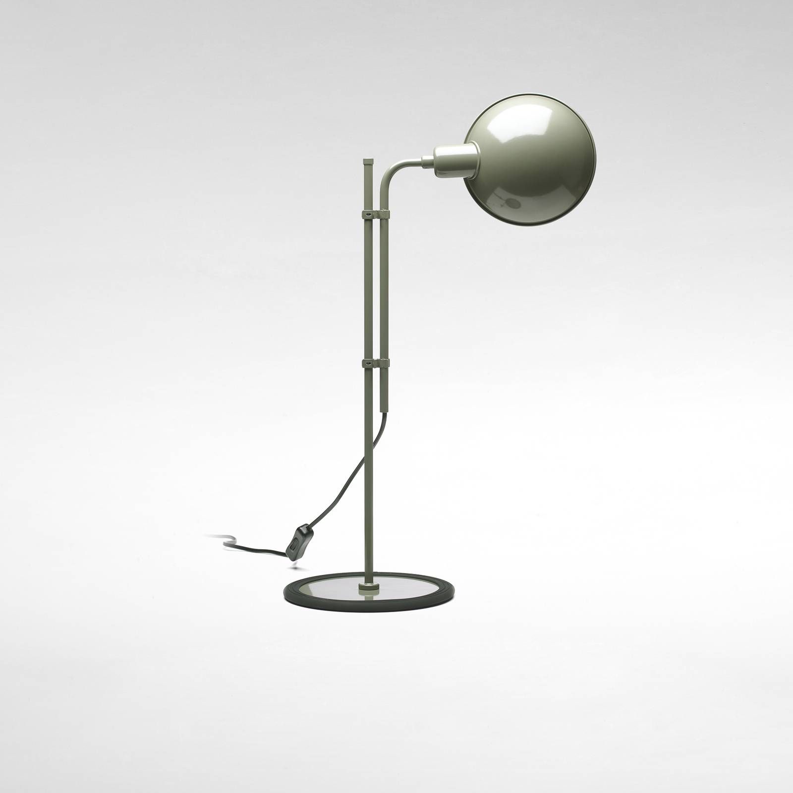 Marset MARSET Funiculí stolová lampa, machovo sivá, Obývacia izba / jedáleň, železo, hliník, guma, E14, 5W, K: 50.3cm