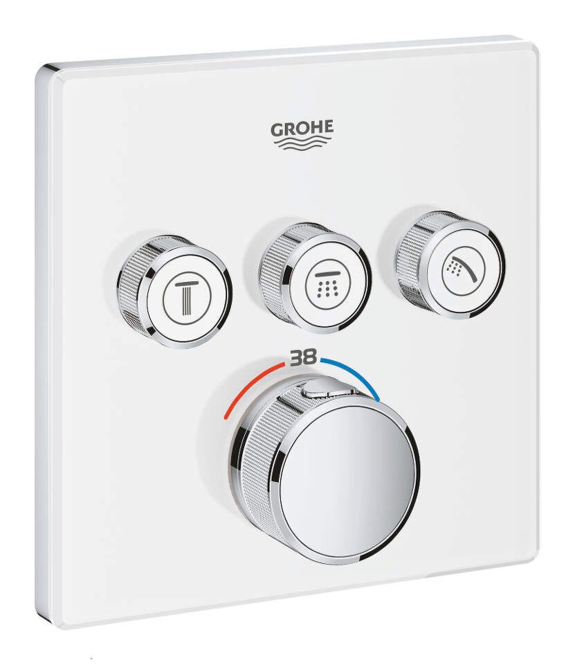 Grohe Grohtherm SmartControl - Termostatická vaňová batéria pod omietku s 3 ventilmi, mesačná biela 29157LS0