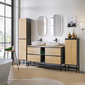 ArtCom Kúpeľňový komplet MONAKO GREY OAK 140