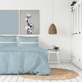 DomTextilu Kvalitné modré posteľné obliečky bavlnený satén v škandinávskom štýle 3 časti: 1ks 160 cmx200 + 2ks 70 cmx80 Modrá 70 x 80 cm 39077-183130