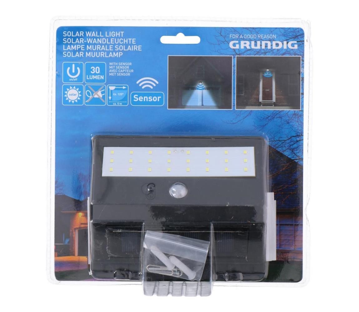 Grundig - LED Solárne svietidlo so senzorom 1xLED/0,25W/1xAA