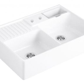 VILLEROY & BOCH VILLEROY & BOCH - Keramický drez Double-bowl sink White alpin modulový 895 x 630 x 220 bez excentra 632391R1HL12