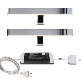 Light Impressions Deko-Light nábytkové přisazené svítidlo zrcadlové Line I 2ks Bale 12V DC 8,00 W 3000 K 380 lm 312 stříbrná  620020