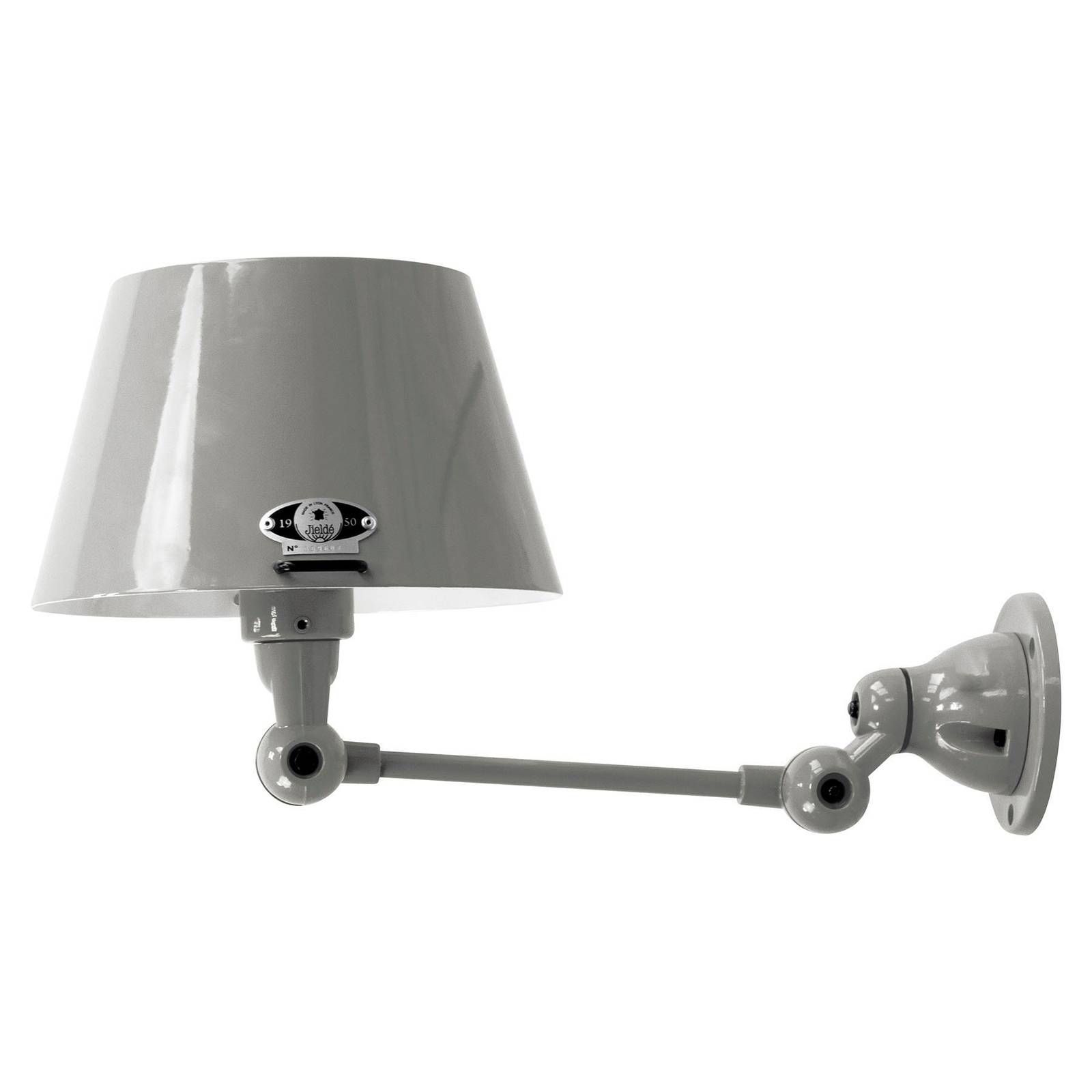 Jieldé Aicler AID701 kĺbové nástenné svetlo, sivé, Obývacia izba / jedáleň, hliník, oceľ, E14, 25W