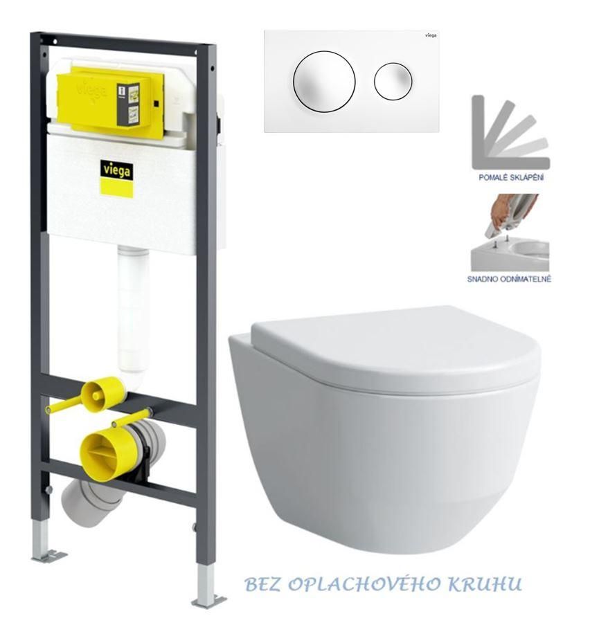 VIEGA Presvista modul DRY pre WC vrátane tlačidla Style 20 bielej + WC LAUFEN PRO RIMLESS + SEDADLO V771973 STYLE20BI LP1