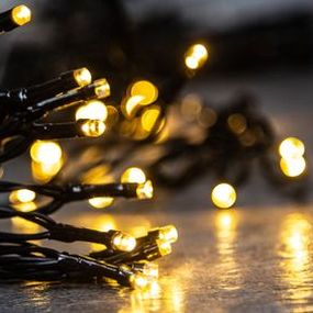 Reťaz MagicHome Vianoce Ceibo, 48 LED teplá biela, 8 funkcií, časovač, 3xAA, exteriér, osvetlenie, L-3,50 m