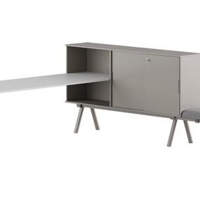 GABER - Sestava WORKSTATION 2027 SX s lavicou, 180 cm