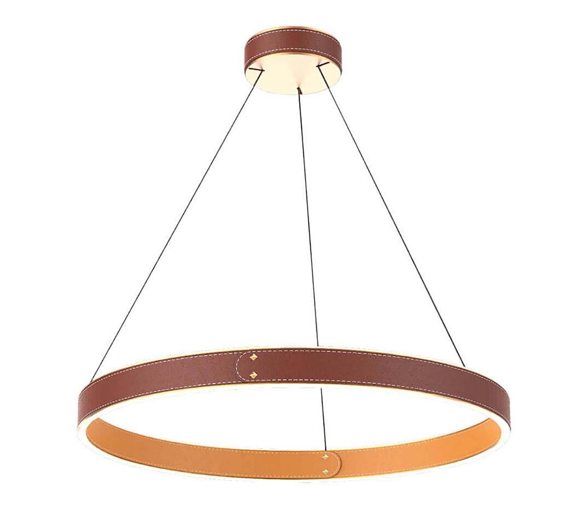 Klausen 142027 - LED Luster na lanku LEATHER LED/47,8W/230V hnedá/oranžová