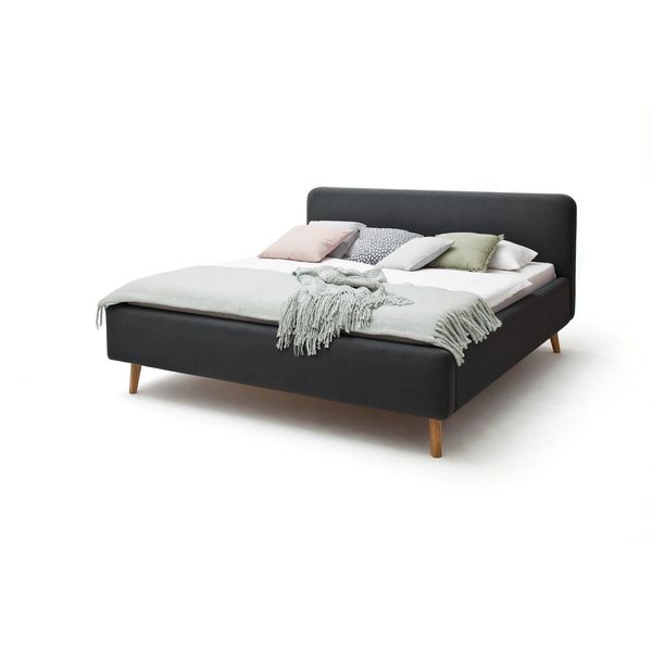 Tmavosivá čalúnená dvojlôžková posteľ 160x200 cm Mattis – Meise Möbel
