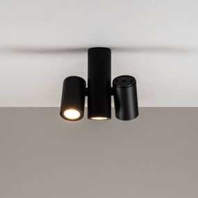 Milan Iluminación Kronn stropné bodové svetlo 3-pl., čierna, Obývacia izba / jedáleň, hliník, GU10, 15W, L: 22 cm, K: 20.6cm