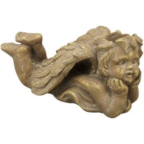 Bronzovo - hnědý antik květináč Anděl s křídly - 37*20*18 cm