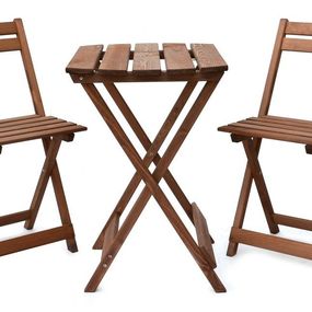 ROJAPLAST Bistro set, drevený COFFEE