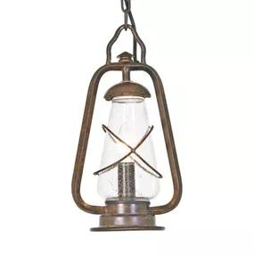 Elstead Závesná lampa MINERS v štýle baníckeho kahana, železo, sklo, E14, 60W, L: 20 cm, K: 37cm