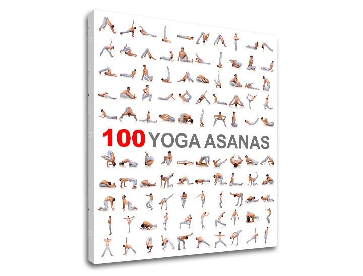 Motivačný obraz na stenu 100 Yoga asanas