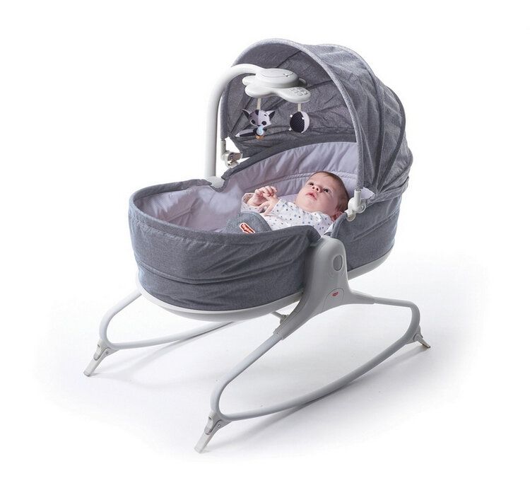 TINY LOVE Lehátko kolíska so strieškou 3v1 Heather Grey, 0m+, do 9 kg