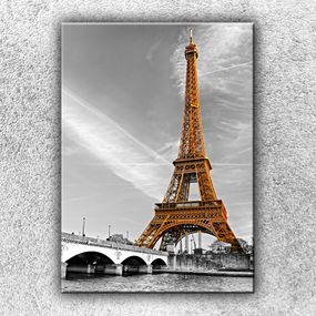 Foto na plátne Zlatá Eiffelovka 70x50 cm 