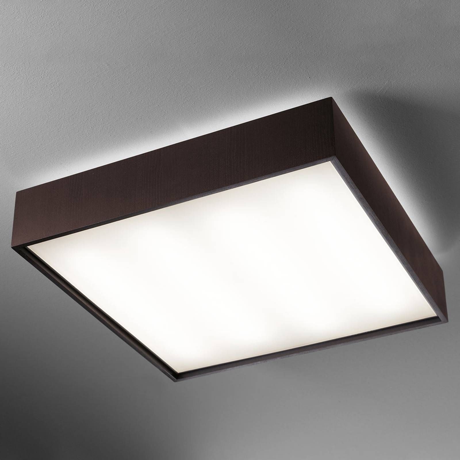 B.lux Stropné svietidlo Quadrat C s LED 60x60 wenge, Obývacia izba / jedáleň, drevo, plast, 8W, P: 62 cm, L: 62 cm, K: 13cm