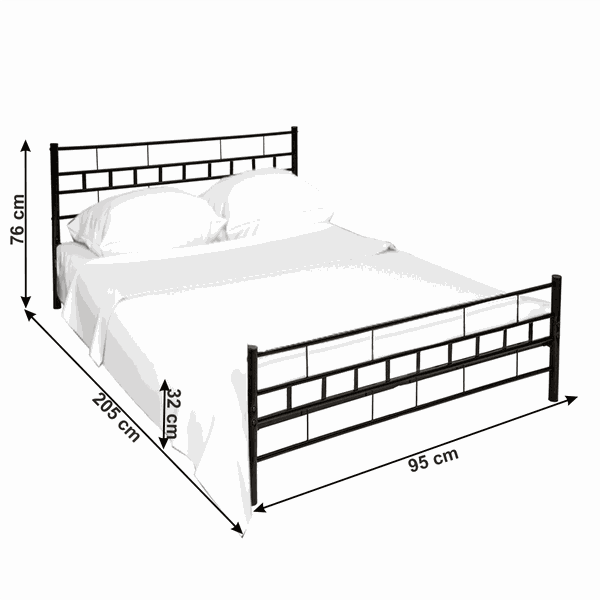Posteľ, čierna, 90x200, TAJGI