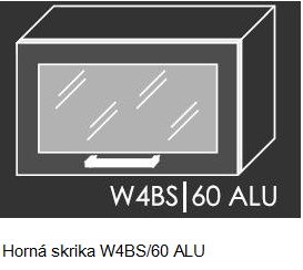 ArtExt Kuchynská linka Quantum Kuchyňa: Horná skrinka W4BS/60 ALU - hliníkový rám skrinky (ŠxVxH) 60 x 36 x 30 - 32,5 cm