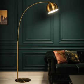 LuxD 24874 Štýlová stojanová lampa Arch 205 cm zlatá Stojanové svietidlo