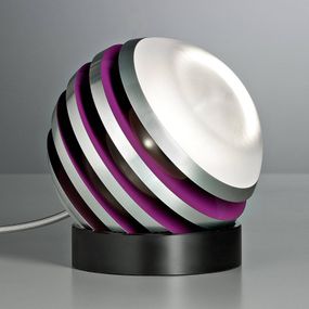 TECNOLUMEN Bulo – stolná LED lampa jahodová, Obývacia izba / jedáleň, hliník, sklo, akryl, 7.84W