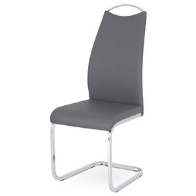 Autronic Jedálenská stolička, koženka sivá, chróm HC-981 GREY