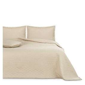 Béžová prikrývka na posteľ AmeliaHome Meadore, 220 x 240 cm