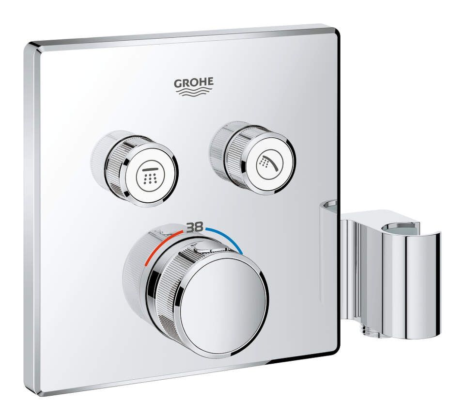 Grohe Grohtherm SmartControl - Termostatická vaňová batéria pod omietku, s dvoma ventilmi a držiakom na sprchu, chróm 29125000